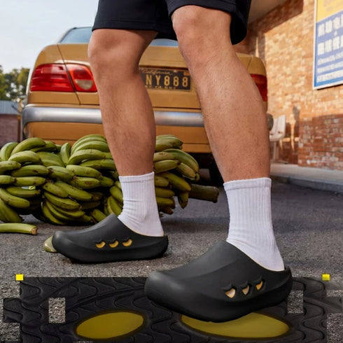 Chunky Banana Cutout Platform Clogs