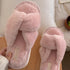 Fluffy Crisscross Lounge Slippers