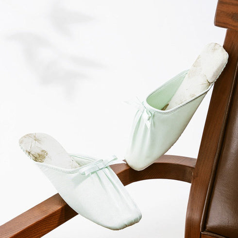 Silky Bow Pointed Home Slippers