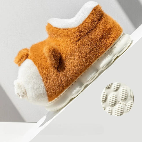Plush Corgi Butt Ankle Slippers