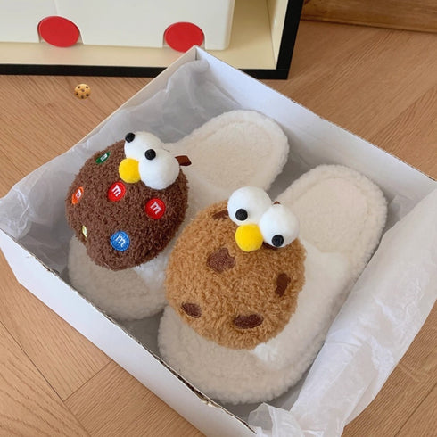 Googly Cookie Puff Slippers