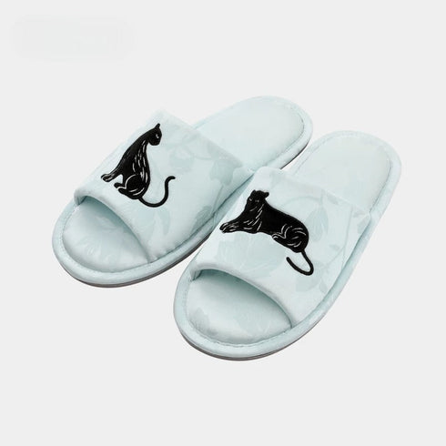 Wild Panther Embroidered Jacquard Slides