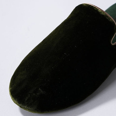 V-Notch Piped Silk-Touch Mules