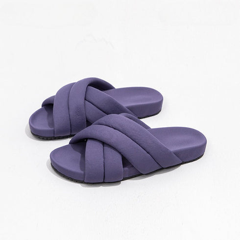 Puffy Cross Braid Comfort slides