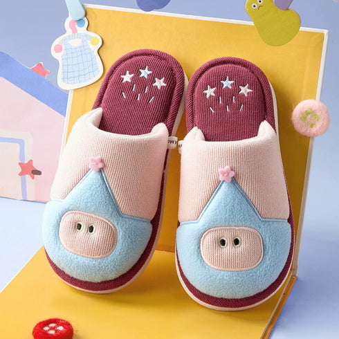 Embroidered Hooded Character House Slippers