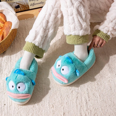 Quirky Clownfish Fuzzy House Slippers