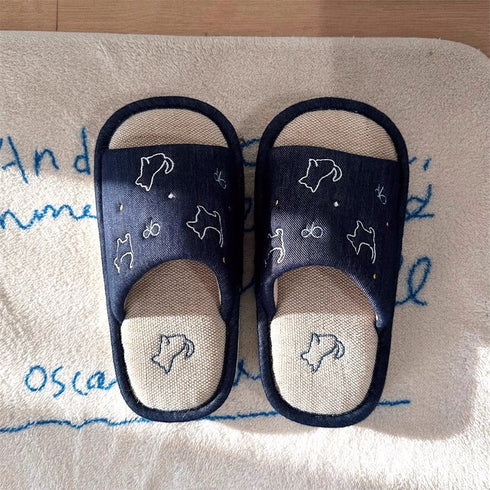 Doodle Pup Linen House Slides