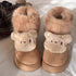Bear Patch Fluffy Cuff Boots