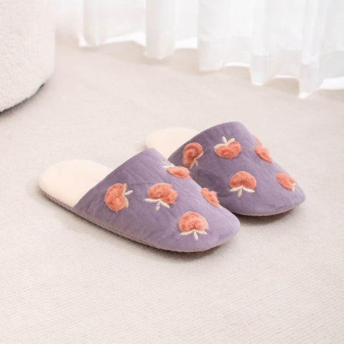 Tufted Fruit Decor Plush Slippers
