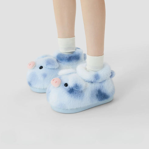 Fuzzy Pig Snout Indoor Slippers