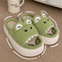 Playful Dino Cotton Linen Slides