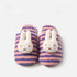 Striped Bunny Face Fleece Slippers