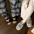 Cartoon Striped Open Toe Slides