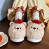 Apple Bear Fuzzy Platform Slippers