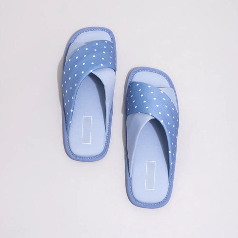 Polka Dot Crisscross Soft Slides