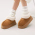 Chunky Burger Plush Platform Slippers