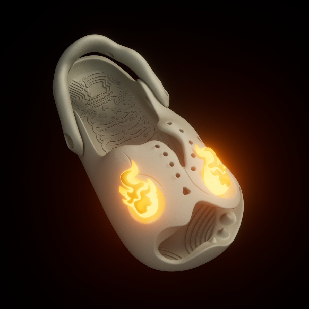 HTC ×  SLIPPER スペシャルコラボレーションモデル Flame Skull Mr Skully Slide | HelloSlippers™ – Hello Slippers