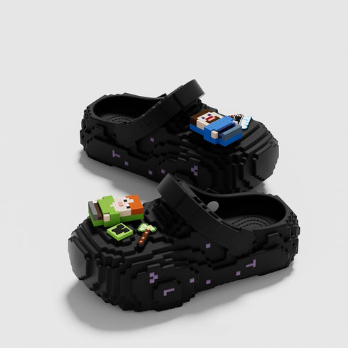 Retro Pixel Block Chunky Clogs