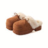 Chunky Bow Platform Furry Slippers