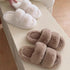Double Puff Two-Strap Slippers