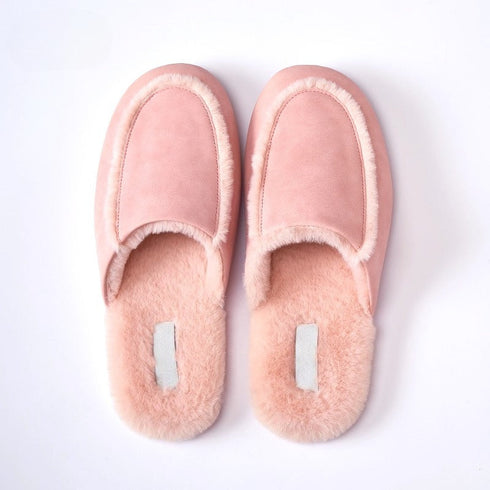 Cozy Nordic Suede Scuff Slippers