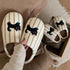 Striped Cat Motif Fuzzy Slippers