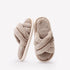Plush Cross Band Fuzzy Slippers