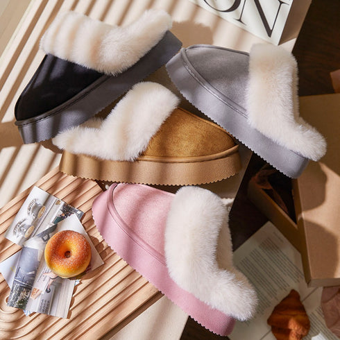 Velvety Puff Slippers