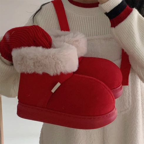 Cozy Plush Cuff Ankle Boots