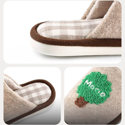 Mismatched Bear Tree Kids Slippers