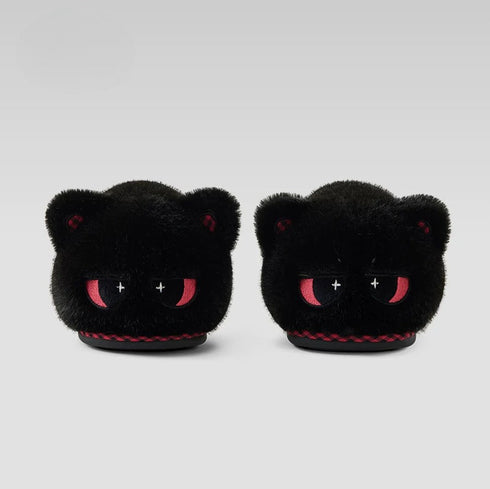 Whimsical Cartoon Cat Plush Slippers