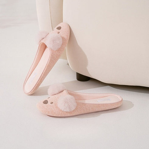 Knit Bear Ear Home Slippers