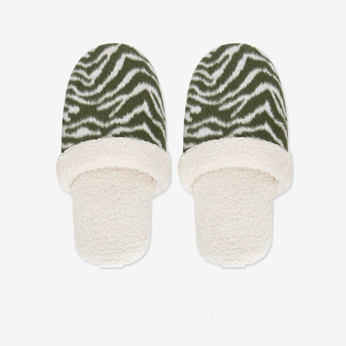 Fuzzy Animal Print House Slippers