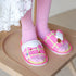 Quirky 3D Motif Plaid Slides
