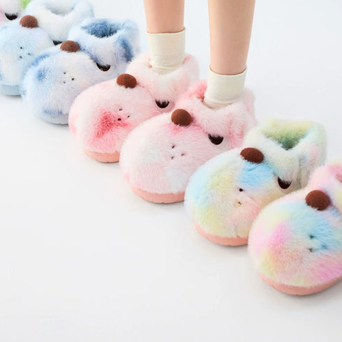 Spotted Puppy Plush Bootie Slippers