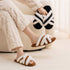 Fuzzy Crisscross Band Warm Slippers