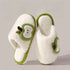 Cozy Apple Motif Plush Slides