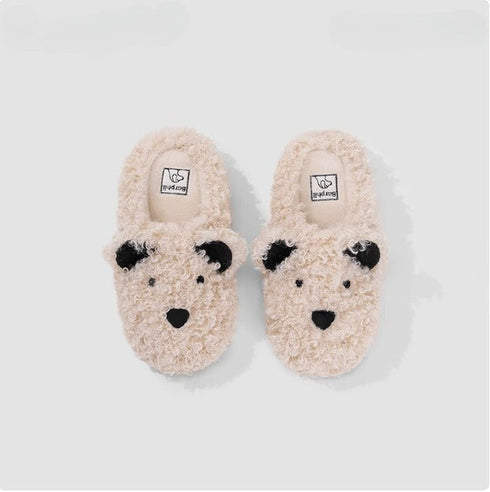 Curly Fleece Puppy Plush Slippers