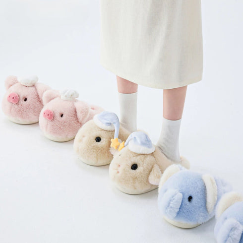Plush Elephant Fleece House Slippers