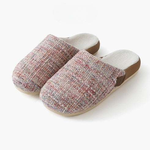 Bouclé Tweed Plush-Lined Slippers