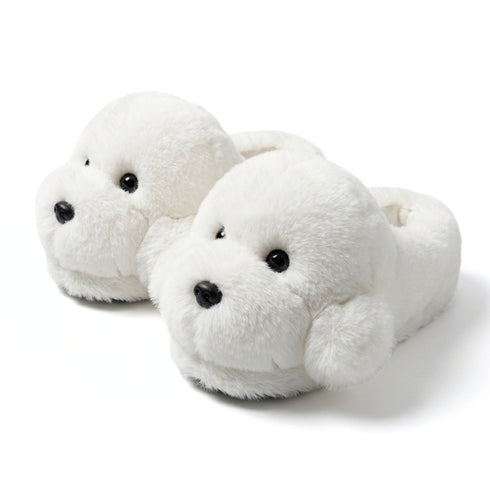 Fuzzy Puppy Face House Slippers