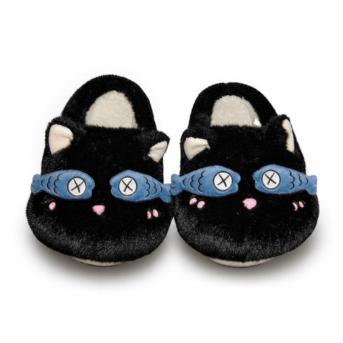 Snoozing Fish Mask Cat Slippers