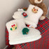 Festive Santa Reindeer Fleece Boots