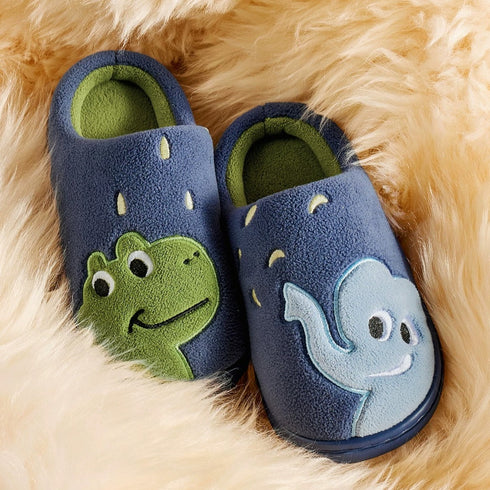 Embroidered Animal Fleece Indoor Slippers