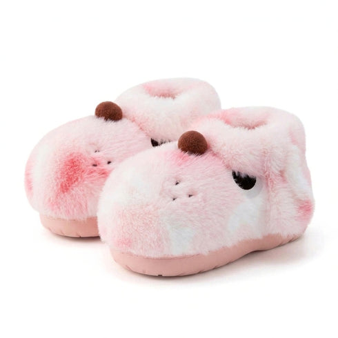 Spotted Puppy Plush Bootie Slippers