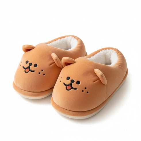 Fuzzy Puppy Face Warm Slippers