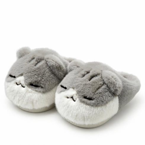 Sleepy Kitty Plush House Slippers