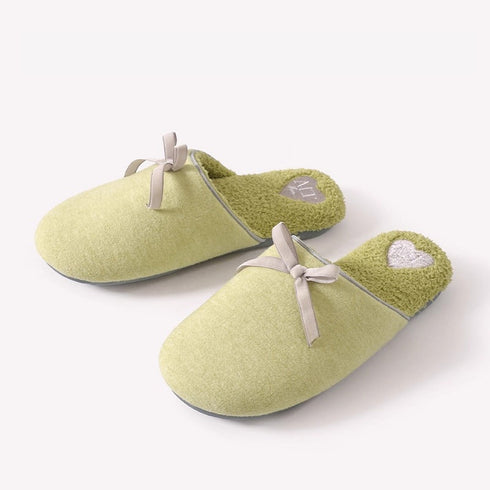 Snug Bow Knot Heart Slippers