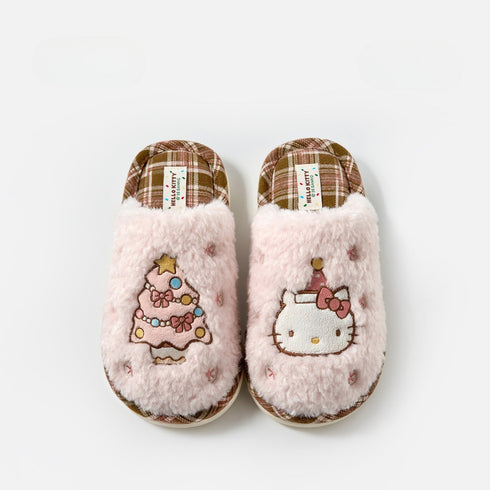 Holiday Tree Fleece House Slippers