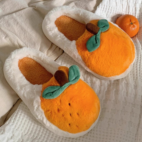 Whimsical Fruit Decor Fuzzy Slippers